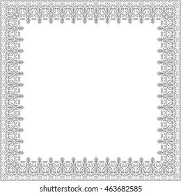 Classic vector square frame with arabesques and orient elements. Abstract fine ornament with place for text