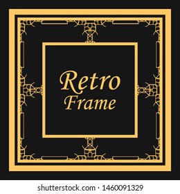 Classic vector square frame with ornate elements. Abstract modern art deco ornament with place for text. Vintage pattern