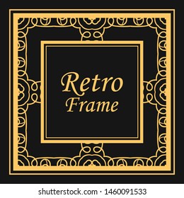 Classic vector square frame with ornate elements. Abstract modern art deco ornament with place for text. Vintage pattern