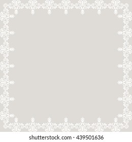 Classic vector square light frame with arabesques and orient elements. Abstract fine ornament with place for text