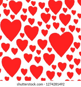 Classic Vector st. Valentines day pattern. Colorful seamless graphic hearts pattern. Perfect for greetings, invitations, manufacture wrapping paper, textile and web design. Vector pattern.  Red heart.