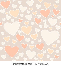 Classic Vector st. Valentines day pattern. Colorful seamless graphic hearts pattern. Perfect for greetings, invitations, manufacture wrapping paper, textile and web design. Vector pattern.  Red heart.