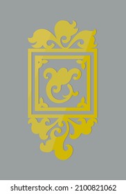 Classic vector vignette based on floral motives