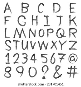 Classic Vector watercolor Alphabet. grunge Font. ABC grunge  Letters.Classic Brushed Lettering. watercolor alphabet handwriting