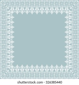 Classic vector white frame with arabesques and orient elements. Abstract fine ornament