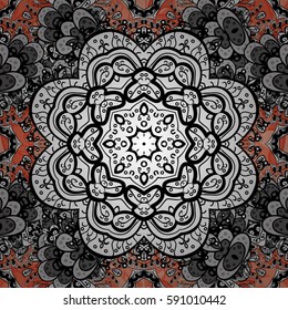 Classic vector white seamless pattern. Traditional orient ornament. Classic vintage background. Seamless pattern on background with white elements.