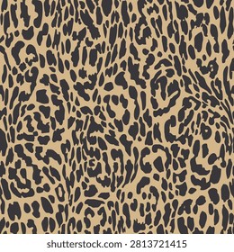 A classic and versatile animal print seamless pattern featuring a detailed, organic layout of bold black leopard spots. Set against a warm tan background, this continuous vector texture beautifully replicates a natural cheetah or jaguar fur rosette pattern with a clean, graphic style. This timeless all-over surface design is perfect for trendy streetwear apparel, chic fashion textiles, swimwear, activewear, home decor accents, modern gift wrap, and statement smartphone cases.

#LeopardPrint #AnimalPattern #SeamlessTexture #AllOverPrint #VectorPattern #CheetahPrint #FashionTextile #SurfaceDesign #WildernessStyle #ApparelDesign