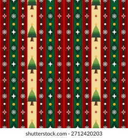 Navidades de Vertical clásicas Patrón de rayas Verde rojo árbol de nieve
