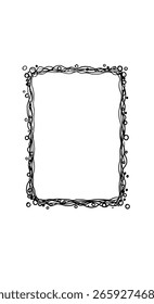 Classic vertical frame with a simple, hand-drawn vintage swirl border. An elegant and minimalist graphic for formal invitations or awards.