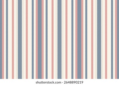 Classic vertical stripes pattern in red, blue, and cream. Textured textile design, ideal for backgrounds, fashion, or print projects. Versatile and timeless.