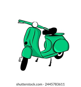 classic vespa vector illustration on white background