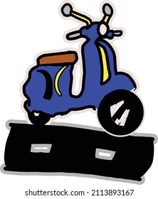 classic vespa vector illustration refuses to go extinct