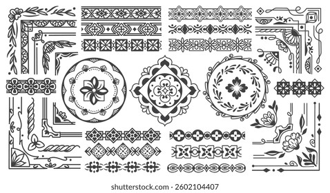 Classic Victorian and Baroque Border Design – Decorative Corner and Frame Elements