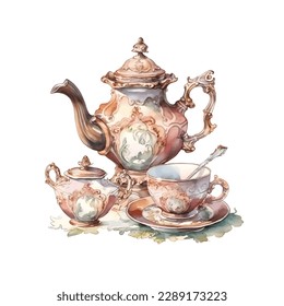 Classic victorian tea set ceramic porcelain