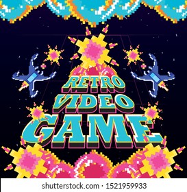 classic video game console of coins vector illustration design