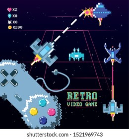 classic video game console of coins vector illustration design