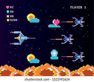 classic video game console of coins vector illustration design