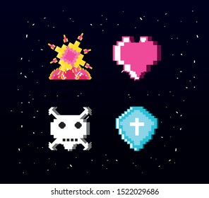 classic video game console of coins vector illustration design