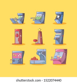 classic video game consoles with differents styles vector illustration design