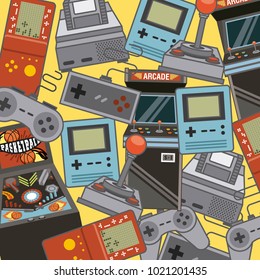 Classic videogames and console entertainment icons