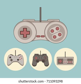 Classic videogames and console icons