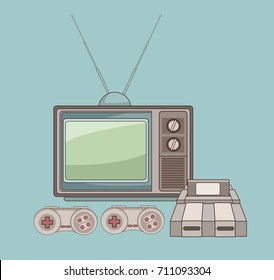 Classic videogames and console icons