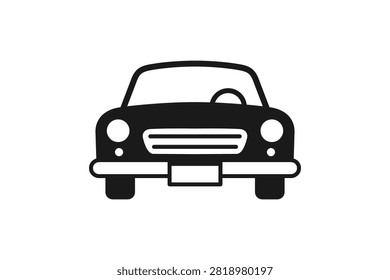 Classic Vintage Automobile Front View Icon for Retro Car Enthusiast