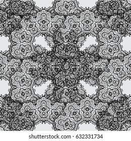 Classic vintage background. Dim pattern on gray background with dim elements. Seamless classic vector dim pattern. Traditional orient ornament.