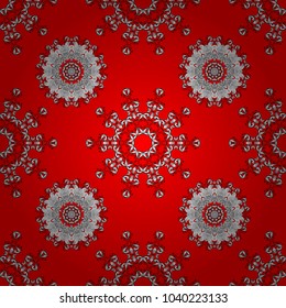 Classic vintage background. Seamless classic vector red, white and black and colorful pattern. Traditional orient ornament.