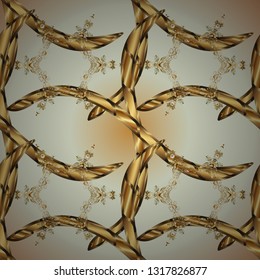 Classic vintage background. Classic seamless vector pattern. Damask orient ornament. Orient beige and brown ornament for fabric, wallpaper and packaging. Fantasy nice illustration.