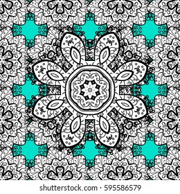 Classic vintage background. Seamless classic vector blue and white pattern. Traditional orient ornament.