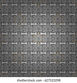 Classic vintage background. Seamless classic vector gray and dim pattern. Traditional orient ornament.