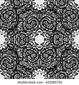 Classic vintage background. Seamless classic vector gray and dim pattern. Traditional orient ornament.