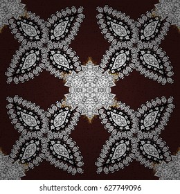 Classic vintage background. Classic vector brown and gray pattern. Traditional orient ornament.