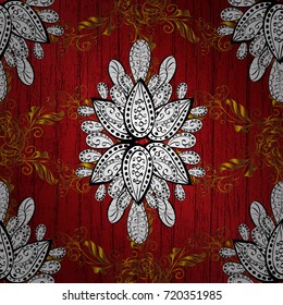 Classic vintage background. Classic vector golden pattern. Traditional orient ornament. Golden pattern on black, red and gray colors with golden elements.