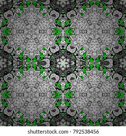 Classic vintage background. Classic vector and green pattern. Traditional orient ornament.