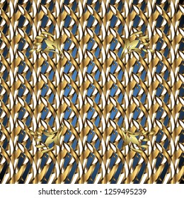 Classic vintage background. Vector illustration. Traditional orient ornament. Ornamental classic vector golden pattern. Ornamental pattern on brown, white and blue colors with golden elements.