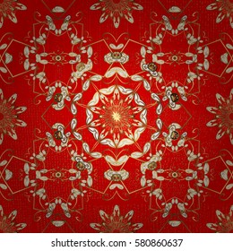 Classic vintage background. Classic vector red and golden pattern. Traditional orient ornament.
