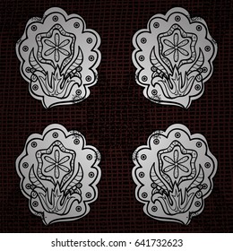 Classic vintage background. Classic vector white and white pattern. Traditional orient ornament with white doodles.