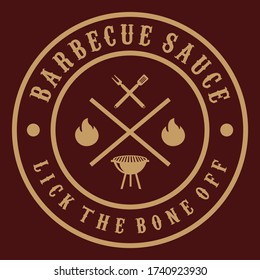 Classic Vintage Barbecue Sauce Logo Label Design Vector