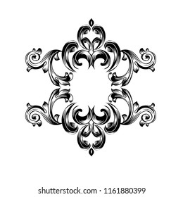 Classic Vintage baroque ornament, corner. Pattern antique style acanthus. Decorative design element filigree calligraphy vector. - refined vector.