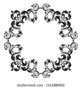Classic Vintage baroque ornament, corner. Pattern antique style acanthus. Decorative design element filigree calligraphy vector. - refined vector.