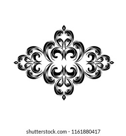 Classic Vintage baroque ornament, corner. Pattern antique style acanthus. Decorative design element filigree calligraphy vector. - refined vector.