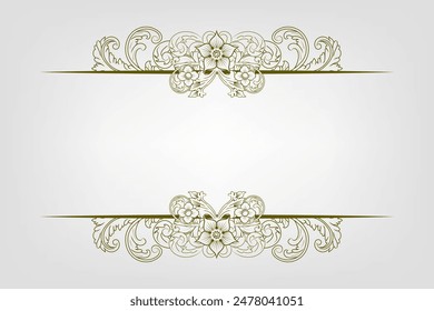 Classic Vintage Baroque Victorian Frames Separator Elements Classic Wedding Invitation
