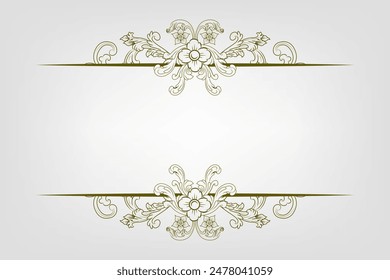 Klassische Klassische barocke viktorianische Rahmen Separator Elemente Klassische Hochzeit Einladung