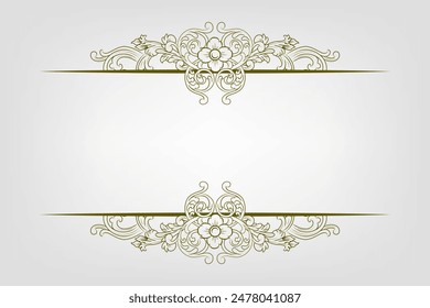 Klassische Klassische barocke viktorianische Rahmen Separator Elemente Klassische Hochzeit Einladung