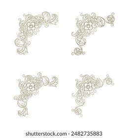 Clásico Antiguas Barroco Victoriano Marcos Separador Elementos Clásico Invitación de Boda