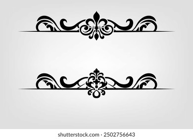 Classic Vintage Baroque Victorian Frames Separator Elements Classic Wedding Invitation