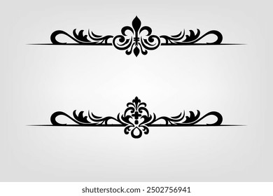 Classic Vintage Baroque Victorian Frames Separator Elements Classic Wedding Invitation