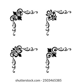 Classic Vintage Baroque Victorian Frames Separator Elements Classic Wedding Invitation